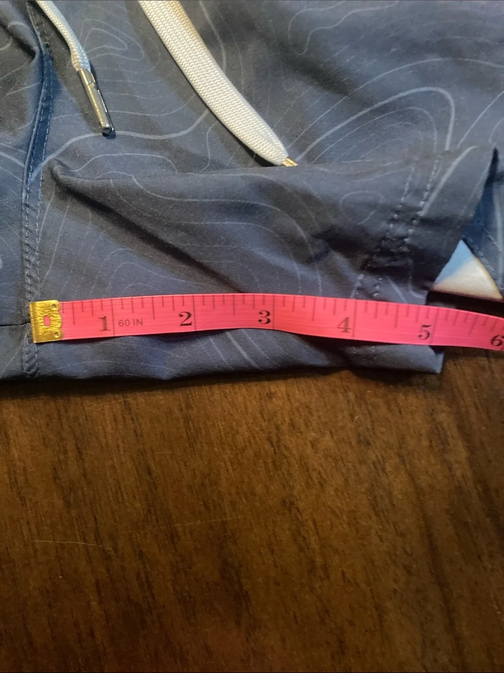 Cove Blue Swim Trunks with White Drawstring
